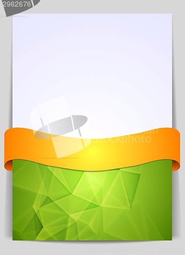 Image of Geometry tech design with orange ribbon