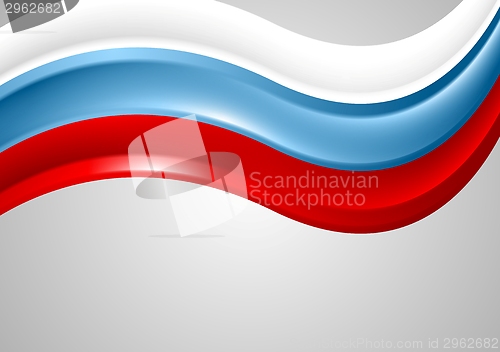Image of Wavy Russian colors background. Flag design