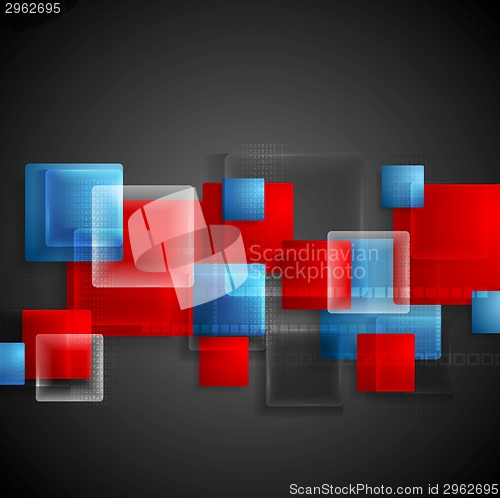 Image of Transparent glass bright squares. Abstract tech geometry design