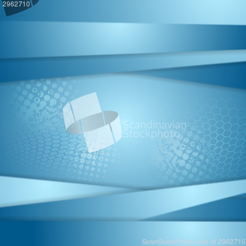 Image of Grunge bright blue technical background