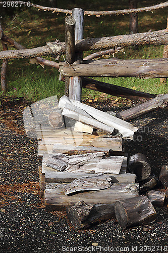 Image of Pile of chopped  firewood 