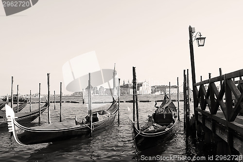 Image of San Giorgo Island with gondolas