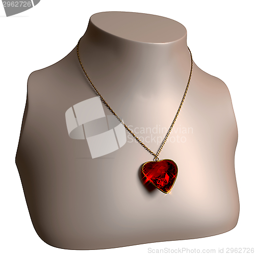 Image of Ruby Necklace on bust stand