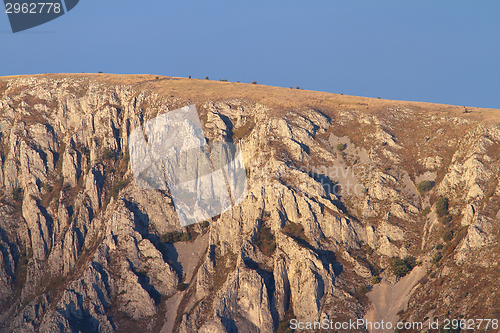 Image of limestone ridge in sunset colors