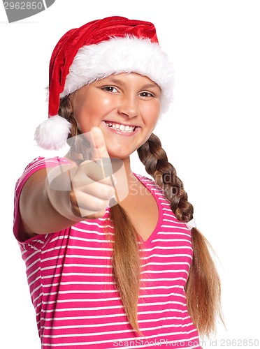 Image of Girl in Santa hat