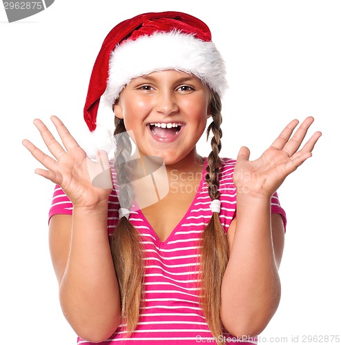 Image of Girl in Santa hat