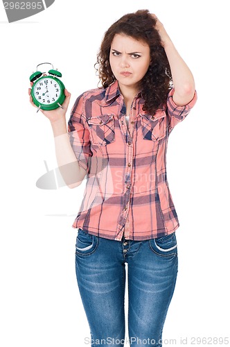 Image of Girl with alarm clock