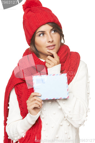 Image of Christmas, winter mail concept.