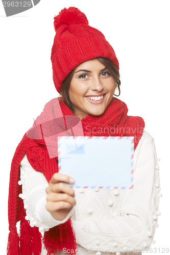 Image of Christmas, winter mail concept.