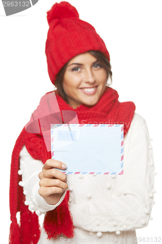 Image of Christmas, winter mail concept.