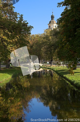 Image of Small stream in a village.