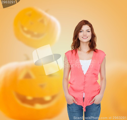 Image of smiling teenage girl in casual clothes