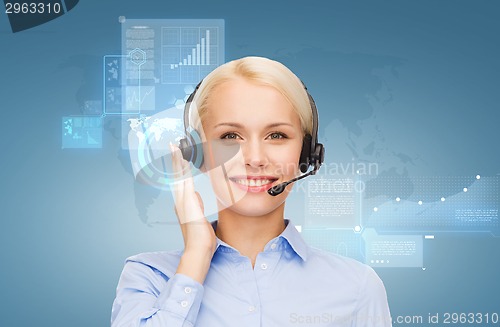 Image of friendly female helpline operator