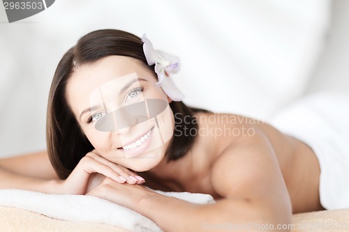 Image of beautiful woman in spa salon