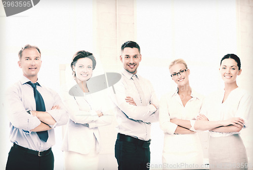 Image of friendly business team in office