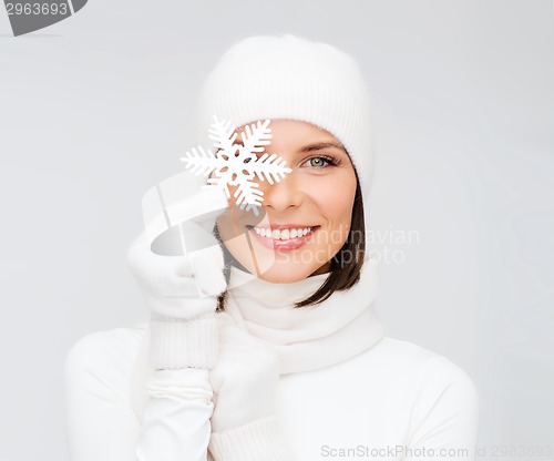 Image of woman with big snowflake