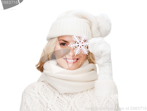Image of woman with big snowflake