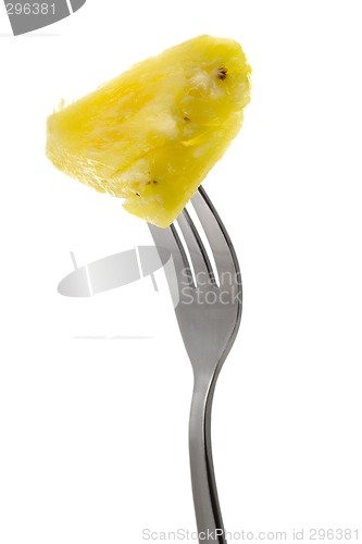 Image of Pineapple held by a fork

