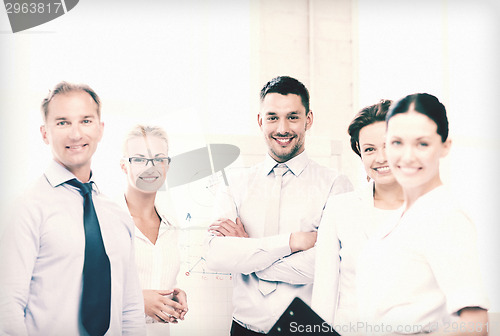 Image of friendly business team in office