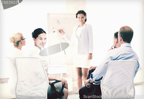 Image of businesswoman on business meeting in office