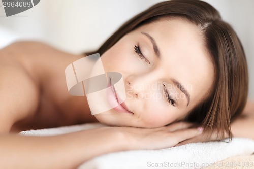 Image of beautiful woman in spa salon