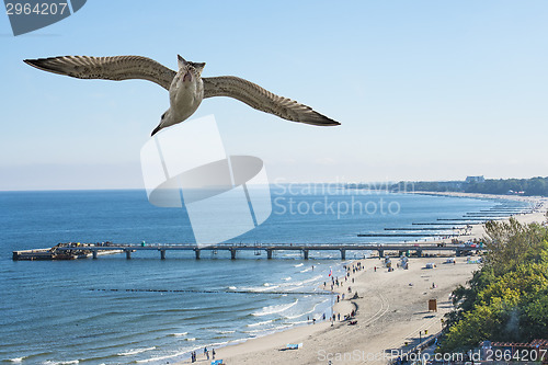 Image of beach fo Kolobrzeg, Baltic Sea, Poland