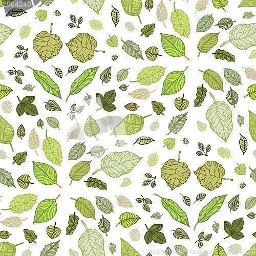 Image of Leaves. Seamless vector background.