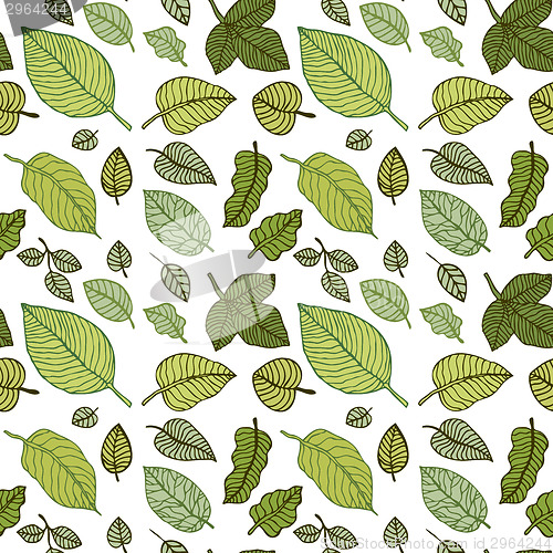 Image of Leaves. Seamless vector background.