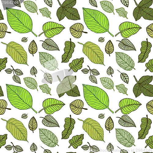 Image of Leaves. Seamless vector background.