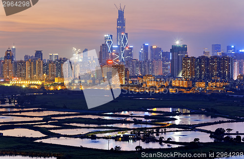 Image of hong kong countryside at night