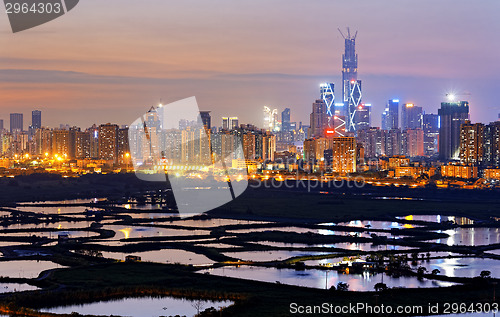 Image of hong kong countryside at night