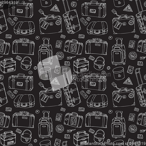 Image of Suitcases. Seamless background.