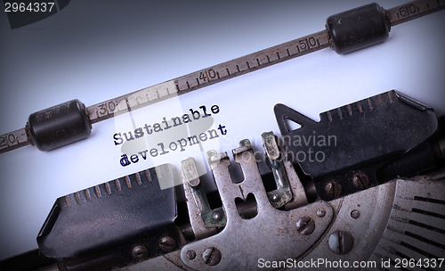 Image of Vintage inscription made by old typewriter