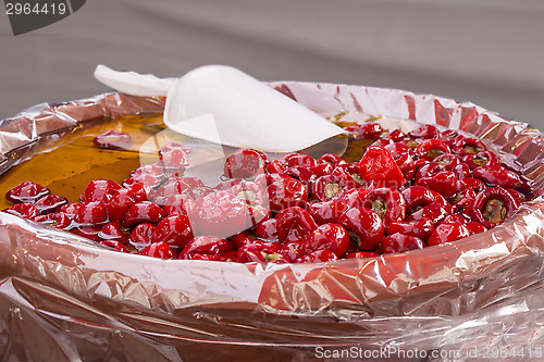 Image of Red peppers stuffed with olives