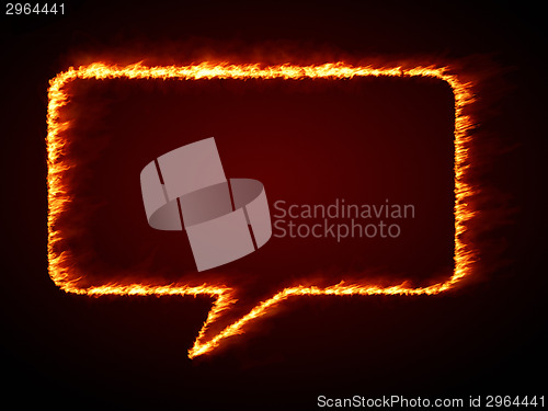 Image of speech bubble flames