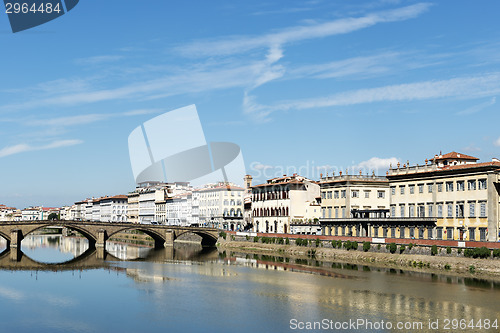 Image of Houses and river Arno Florence