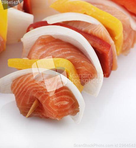 Image of Salmon Kebab With Vegetables