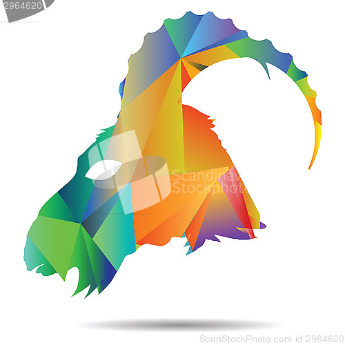 Image of polygonal silhouette of goat
