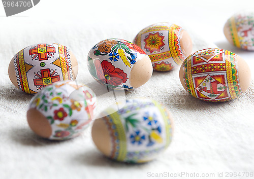 Image of Easter Eggs on Towel