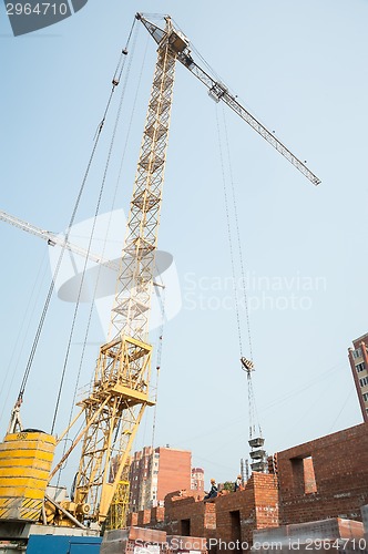 Image of Crane on house construction