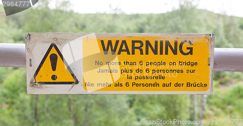 Image of Warning sign at a bridge
