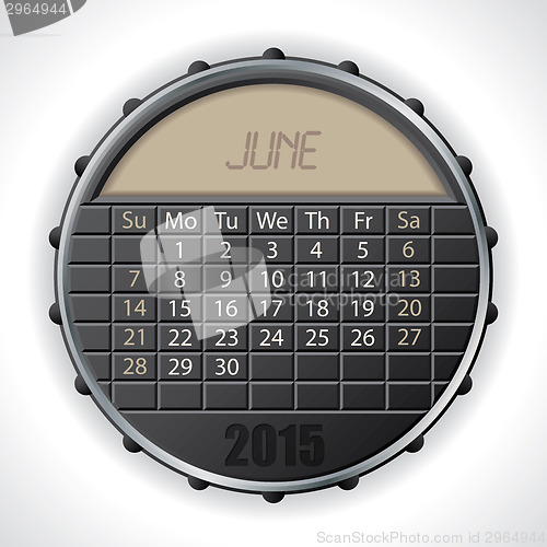 Image of 2015 june calendar with lcd display