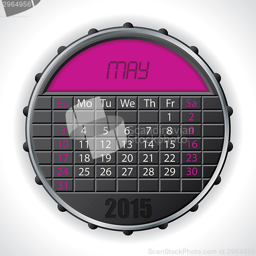 Image of 2015 may calendar with lcd display