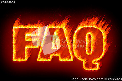 Image of faq in flames