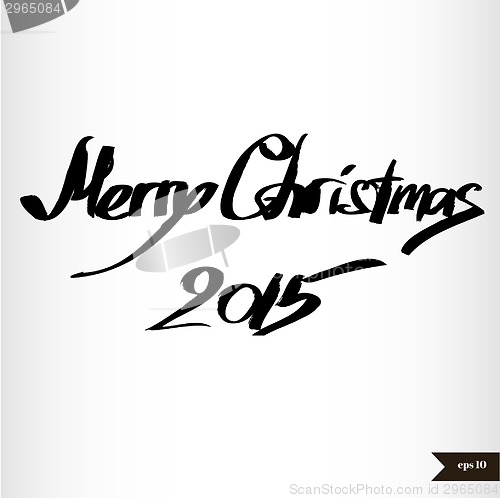 Image of Handwritten calligraphic watercolor Merry Christmas