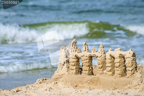Image of Sand castle on a beach of the Baltic Sea in Poland