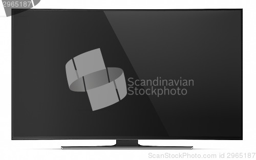 Image of UHD Smart Tv with Curved Screen on White