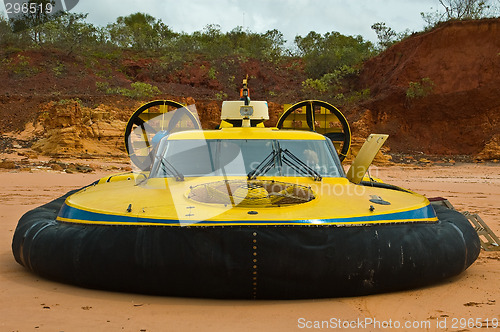 Image of Hovercraft parked on beach