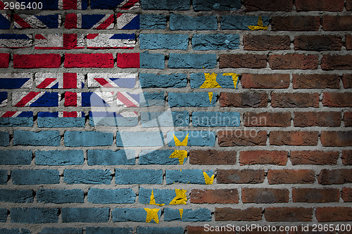 Image of Brick wall texture with flag