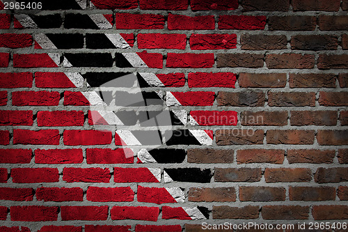 Image of Brick wall texture with flag